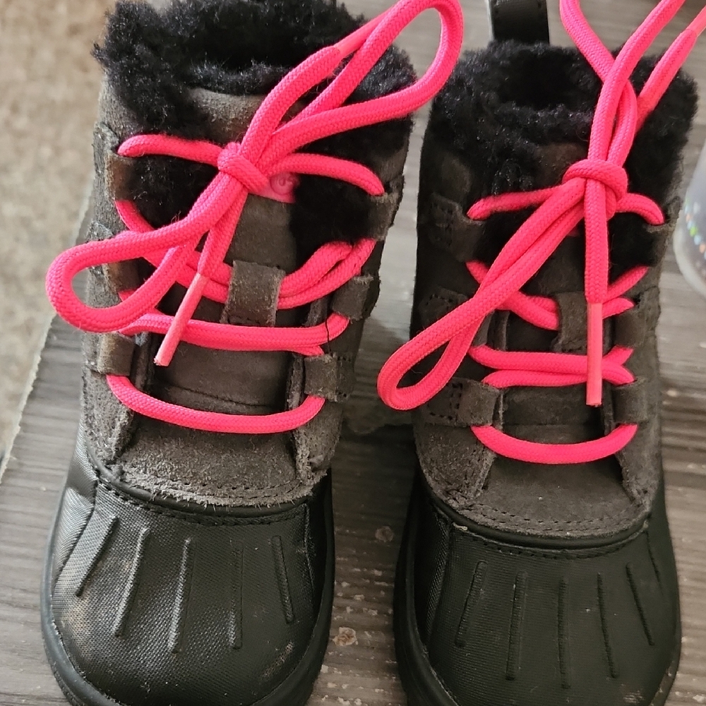 Nike Kids Black and Pink Boots